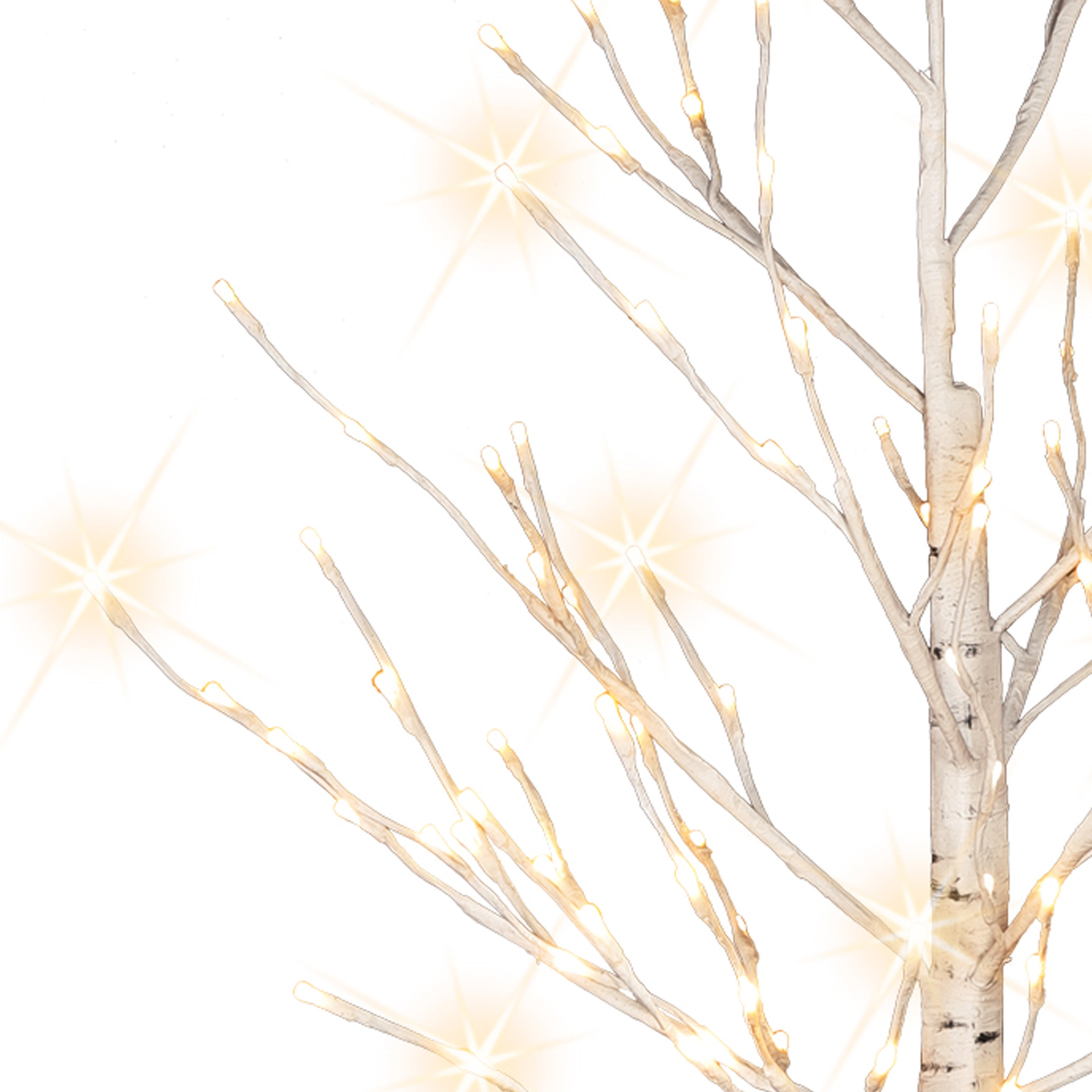 6ft Pre-Lit White Twig Tree
